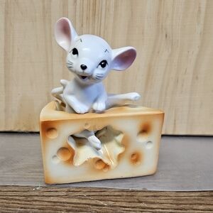 Vintage Lefton Cheese and Mouse Salt and Pepper Shaker